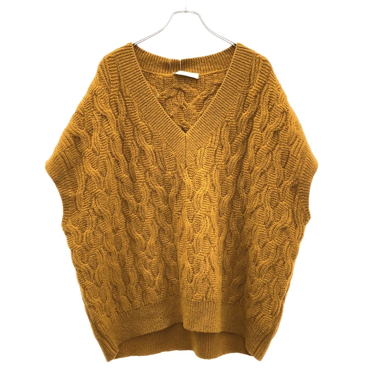 FABIANA FILIPPI ファビアナフィリッピ アルパカケーブルニットベスト イエロー系 S