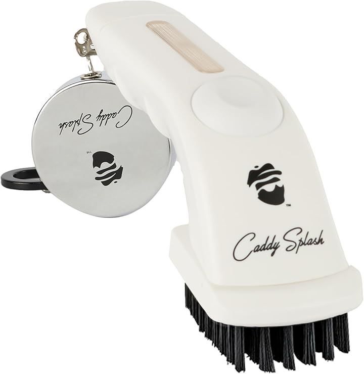 Caddy Splash Pro ゴルフウォーターブラシ ゴルフクラブのフェース面やグリップ ゴルフボール洗浄 クリーナー(ホワイト，  手の平サイズ)