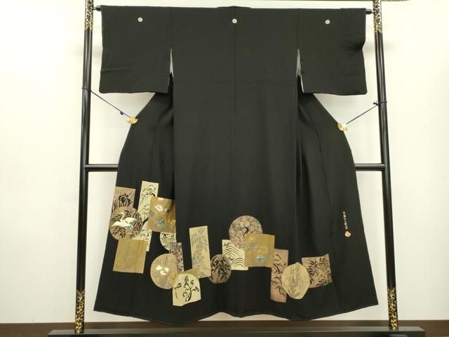 D792 黒留袖　螺鈿細工　作家物　比翼付き　正絹　着物　袷 未使用品 】 正絹 黒留袖 比翼付き 袷 - メルカリ