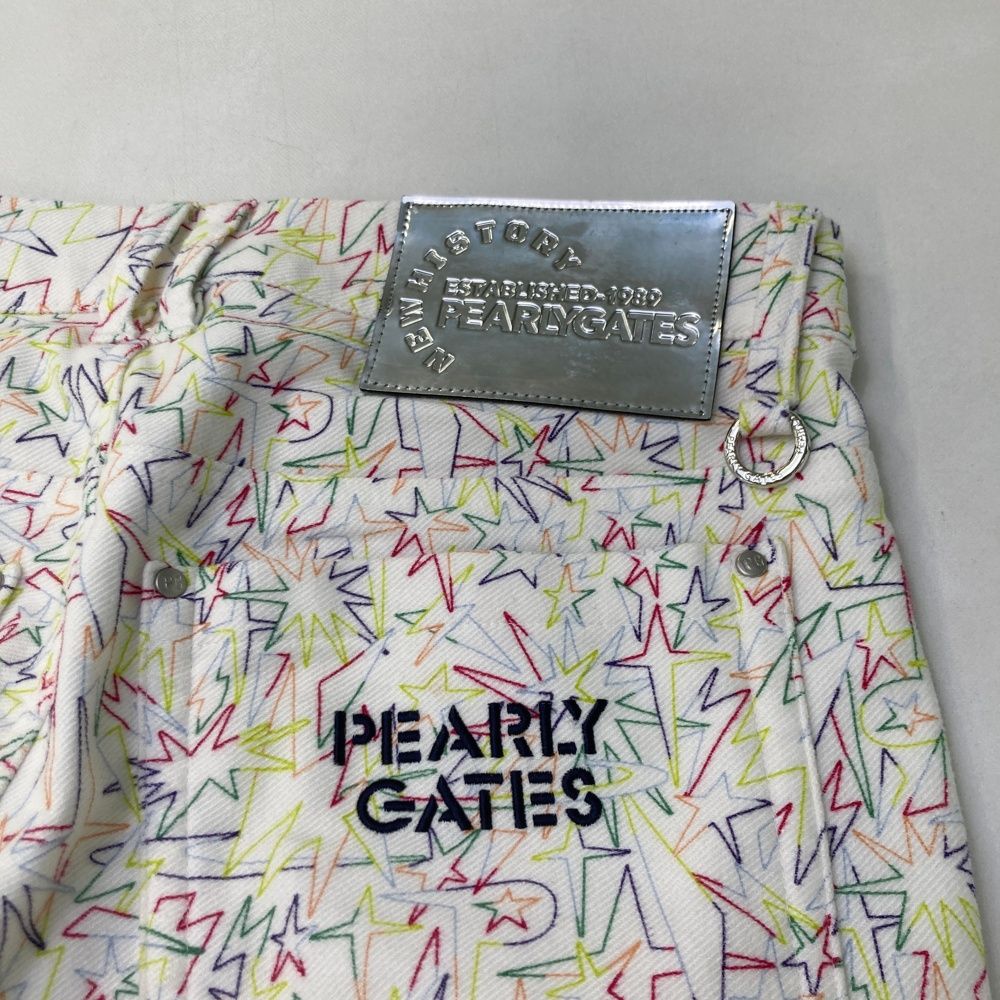 サイズ：0 PEARLY GATES パーリーゲイツ 2025年モデル 裏起毛 ロングパンツ 総柄 ホワイト系 [240101465243] ゴルフウェア レディース ストスト サイズ：0 PEARLY GATES パーリーゲイツ 2025年モデル 裏起毛