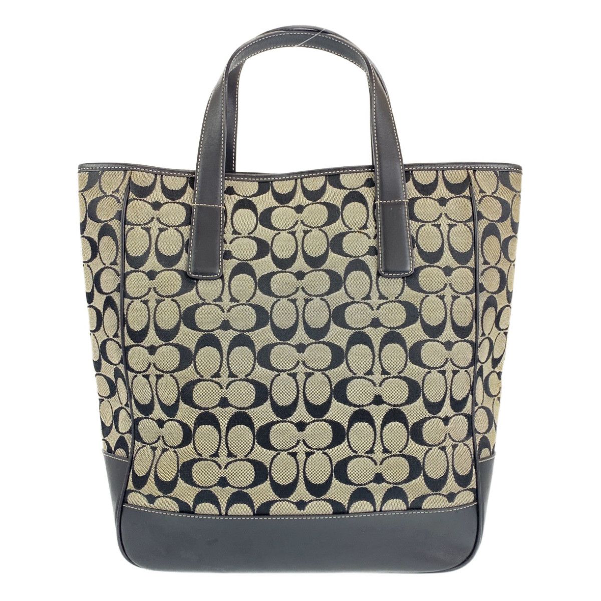 良品COACH コーチ シグネチャートートバッグ キャンバスレザー シルバー金具 ✨良品✨ COACH コーチ トートバッグ シグネチャー キャンバス