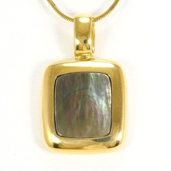 18K YG ネックレス NECKLACE シェル カード鑑別書 総重量約10.2g 約60cm
