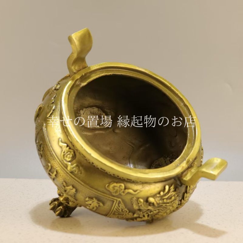 蓮華香炉 銅器 招財進宝 聚宝盆 装飾品 工芸品 美術品 置物 古美術 銅製 蓮花香炉 置物 大明宣徳 蓮子登科 香炉 現代工芸品