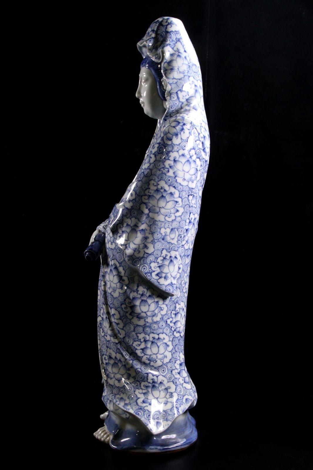 九谷焼観音像 九谷焼 (クタニヤキ) 観音像 菊仙 ブルー｜トレファクONLINE