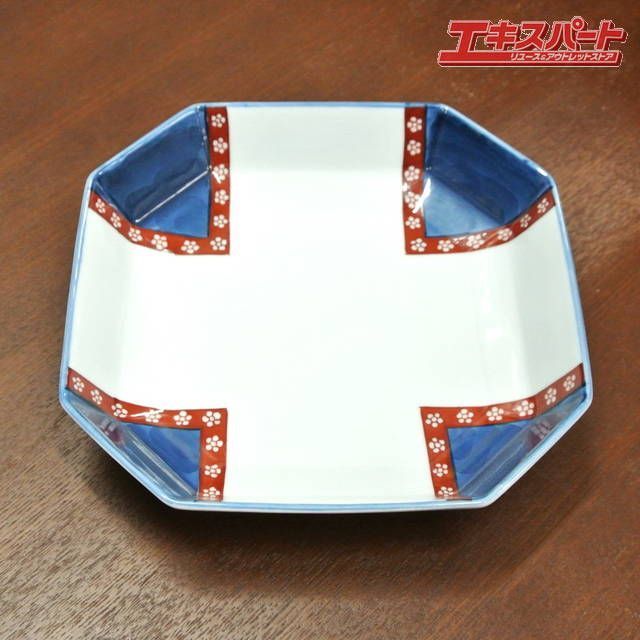 源右衛門 方皿 3枚 染錦梅小紋 源右衛門 方皿 3枚 染錦梅小紋 染錦梅小紋 方皿 ｜