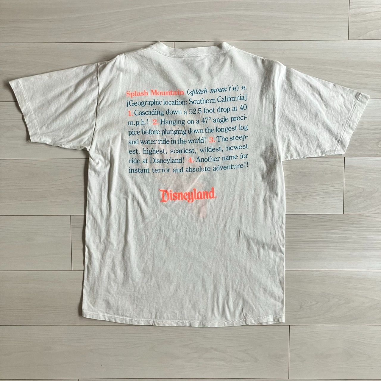 超希少 80s スプラッシュマウンテン ディズニー Tシャツ XLサイズ 白 