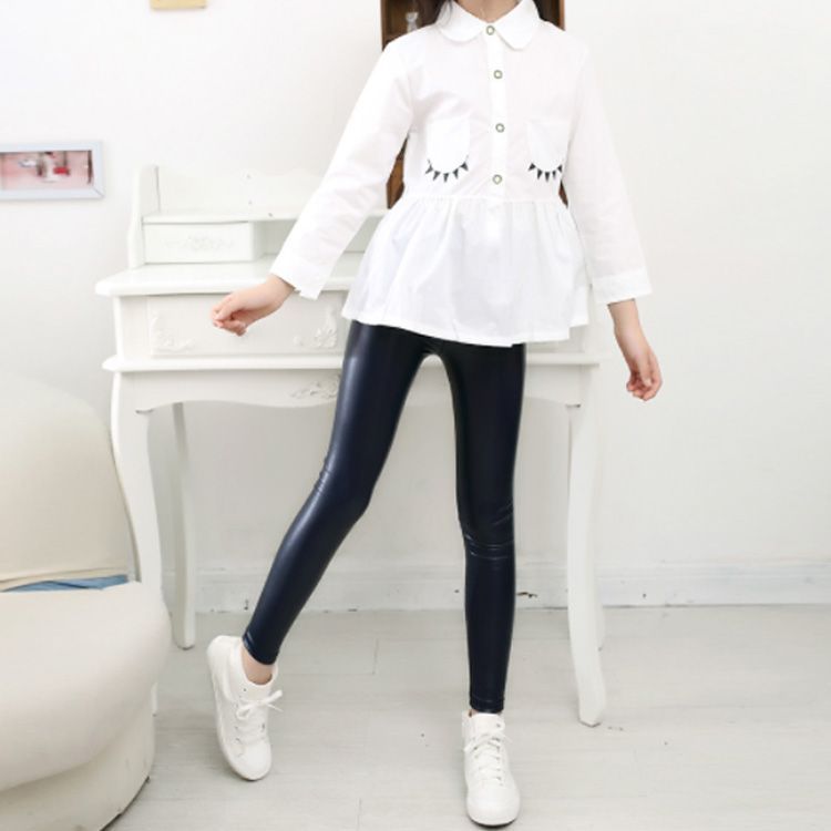 子供 裏起毛 レザーパンツ レギンスパンツ 女の子 キッズ ロングパンツ 長ズボン レギパン ウエストゴム フェイクレザー ボトムス 無地 おしゃれ かっこいい 暖かい 秋冬 防寒 スキニーパンツ ダ xsp 1590