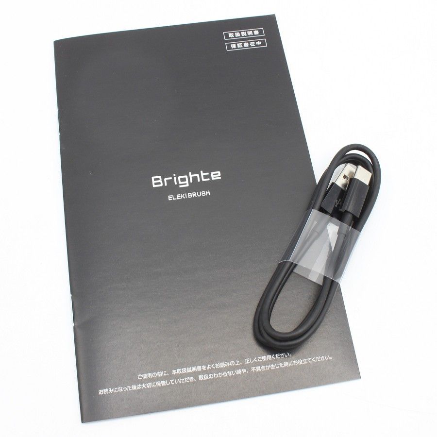 美品　Brighte ELEKI BRUSH ブラック BRIGHTE】ブラシ型美顔器 ELEKI BRUSH