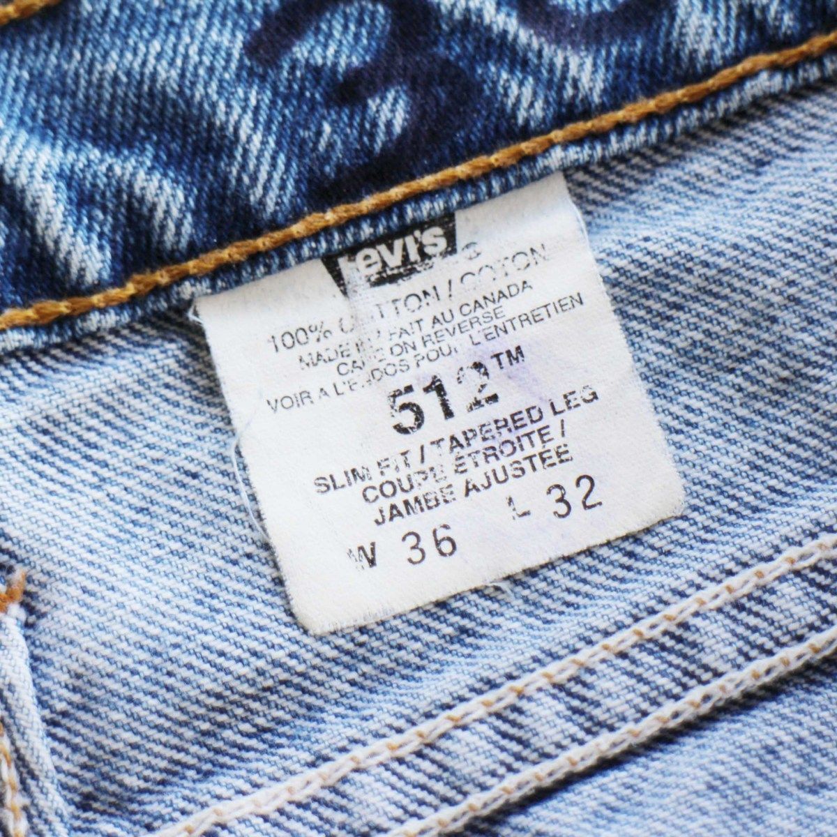 90s カナダ製 Levi'sリーバイス 512 デニムパンツ w36 L32☆SDP868