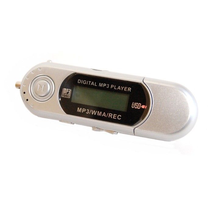 Battery Operated 8GB Built-in MP3 Player “Silver” USB Memory Function Digital Audio Player Music Playback Recording Small Lightweight Portable [Non-standard Mail, Free Shipping] mer003