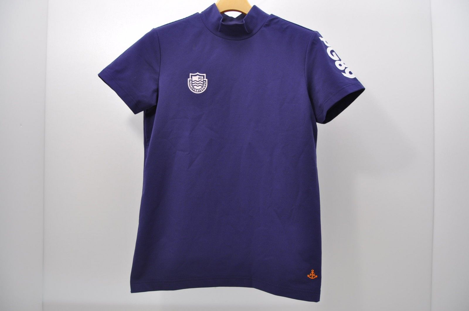 【美品】PEARLY GATESモックネック 半袖シャツ サイズ2 レディース パーリーゲイツ PEARLY GATES 半袖シャツ 2(L) 紺