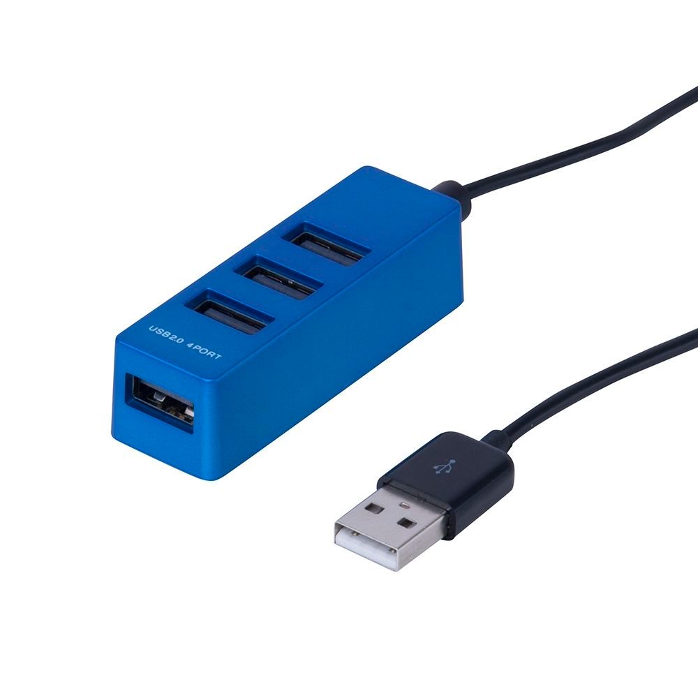  （まとめ買い）ナカバヤシ USB2.0 4ポートハブ 1.2m ブルー UH-2414BL 【3個セット】 USBハブ
