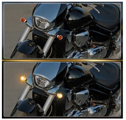 バイク用 ヨーロピアン ウインカー 丸型 4個セット ブラック×スモーク