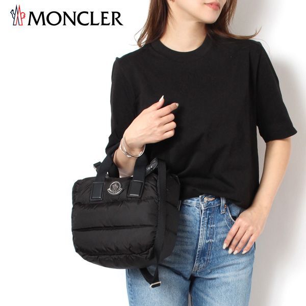 24SS新作 モンクレール MONCLER  レディース MINI CARADOC ダウン トートバッグ【ブラック】 5L00018 M2170 999/【2024SS】l-bag