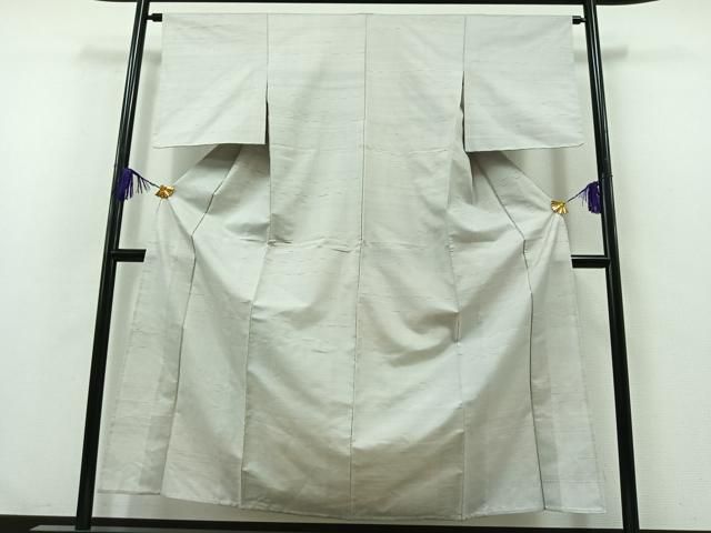 平和屋着物 上質な紬 単衣 横段文 正絹 AABA9533jh