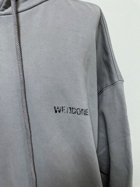 WE11DONE/ウェルダン WD-TP6-20-046-U-GY 20SS COTTON HOODIE WITH NYLON HOOD コットン フーディ ウィズ ナイロン フード【007】