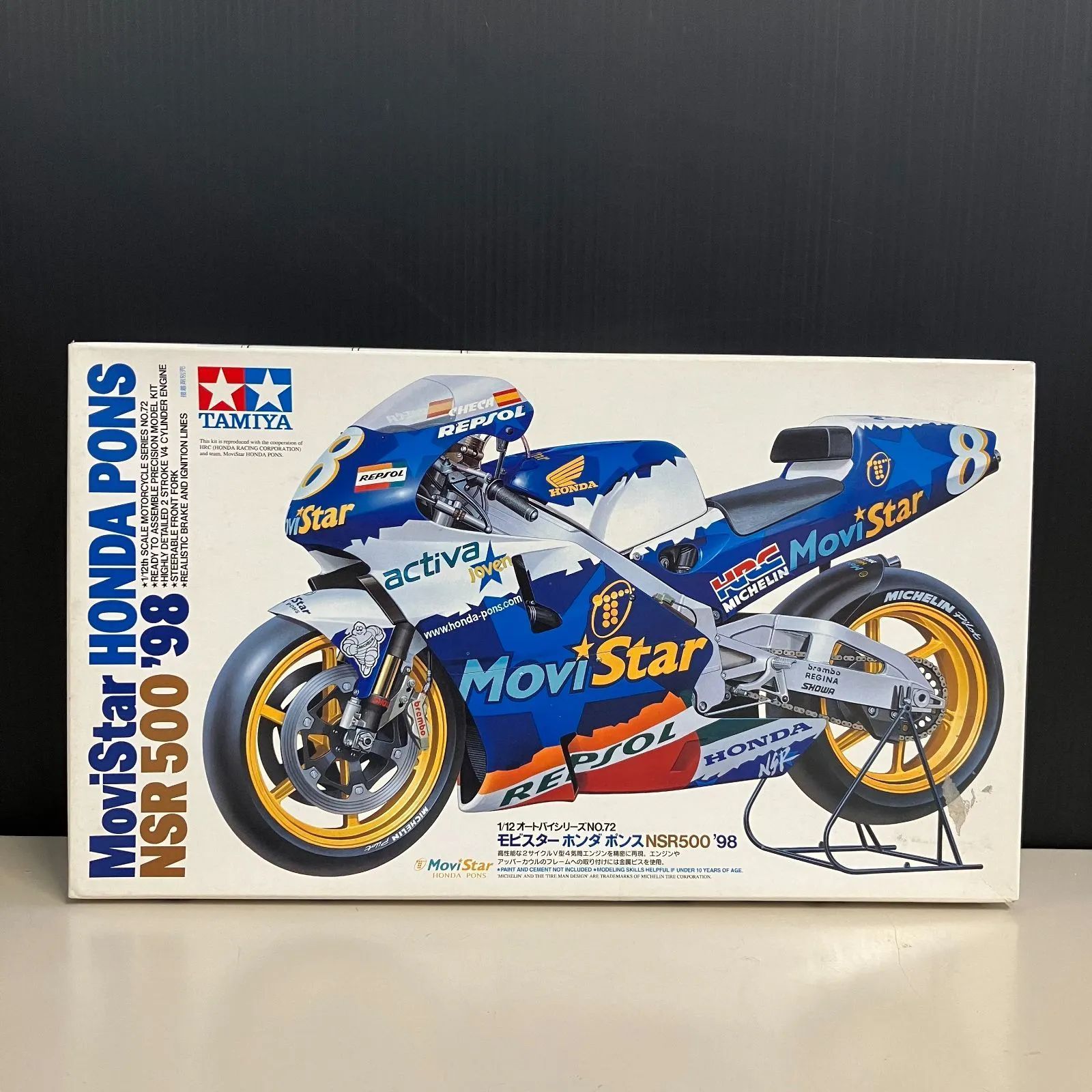 タミヤ 1/12 モビスター ホンダ ポンス NSR500 ’98 オートバイシリーズ No.72【むつ42-0166】