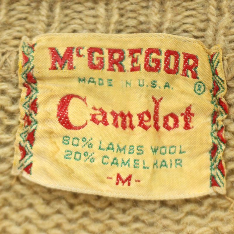 60s USA製 vintage McGregor エルボーパッチ ラムウール ニット 