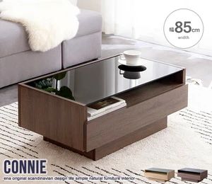 おしゃれ ガラス天板 センターテーブル 幅85cm 感 高みえ