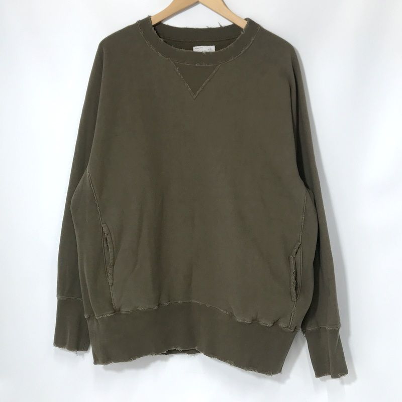 scair スエット 美品 2102sc-c004 トレーナー ダメージ加工 無地 