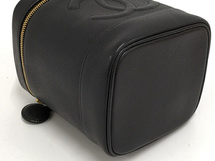 CHANEL キャビアスキン バニティ ポーチバッグ ⭐️美品⭐️ シャネル バニティバッグ キャビアスキン ブラック