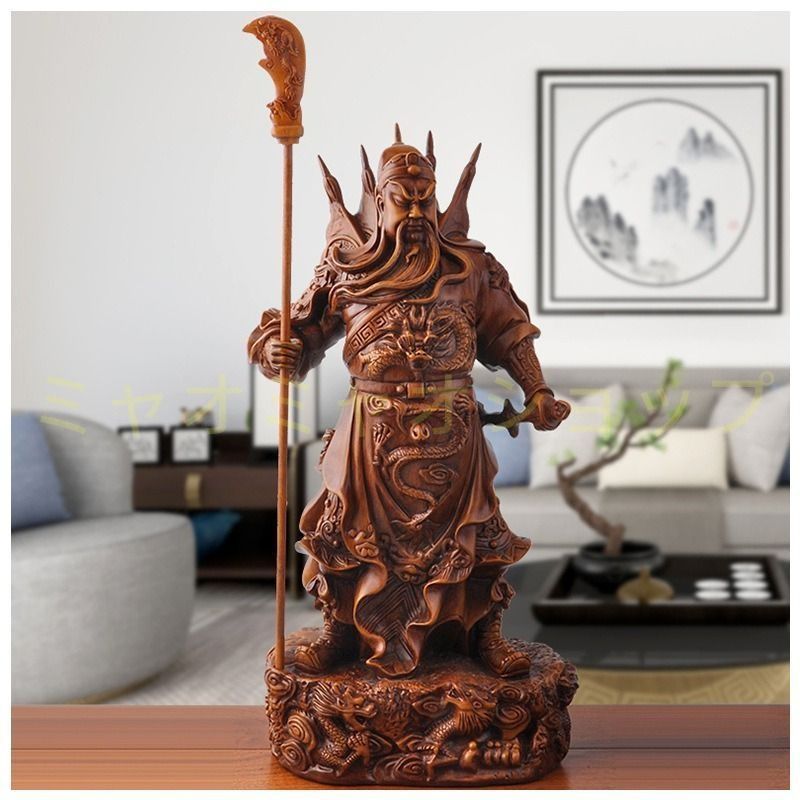 三国志 関羽像 置物 オブジェ 樹脂製 長寿 縁起物 魔除け 厄除 開運 幸運 財運 金運 安産祈願 無病息災 商売繁盛 インテリア 玄関 リビング オフィス NEXPOTALLINN_EU