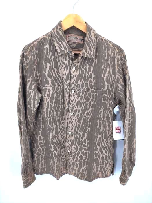 サンカッケー SUN/kakke レオパード柄 オープンカラーシャツ メンズ