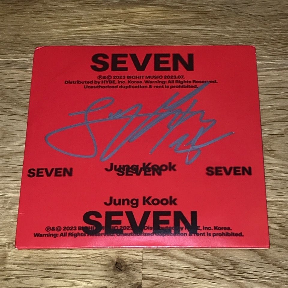 ジョングク(BTS) 直筆サイン「SEVEN」CD(アメリカ限定発売品)