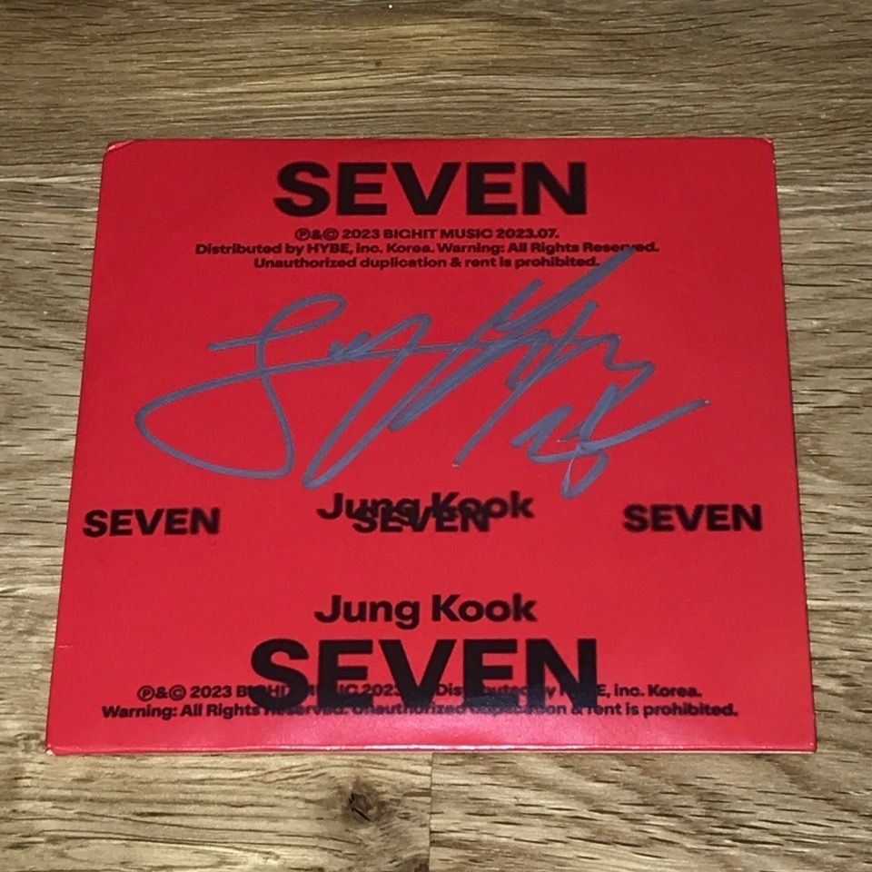 ジョングク(BTS) 直筆サイン「SEVEN」CD(アメリカ限定発売品) - メルカリ