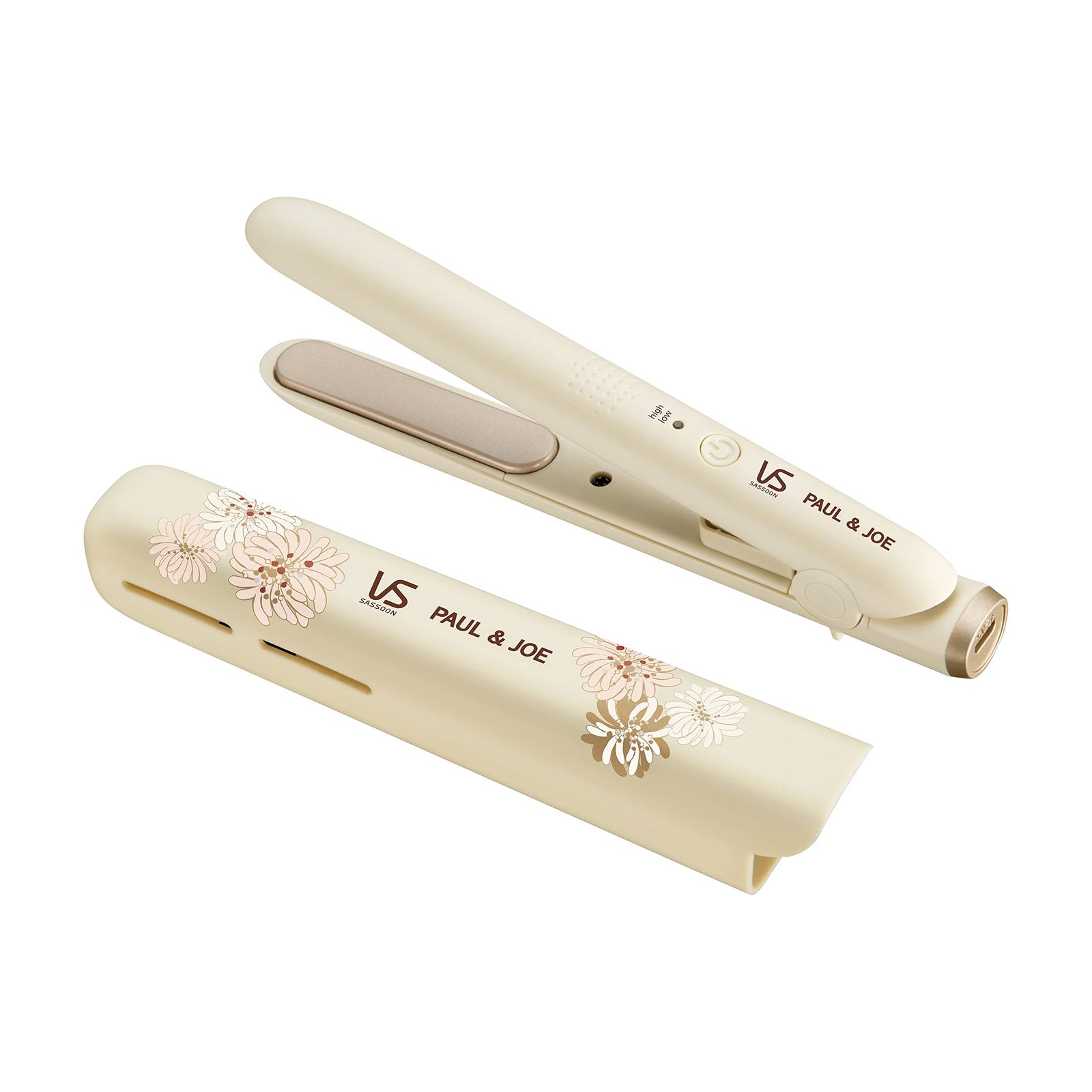 人気定番，得価 ヴィダルサスーン ヘアアイロン モバイルストレートアイロン ポールu0026ジョー コラボ USB給電式 海外対応 2段階温度調節 ポーチ付き ベージュ VSI-1035/CJ [1)ポールu0026ジョーコラボ/ベージュ] その他