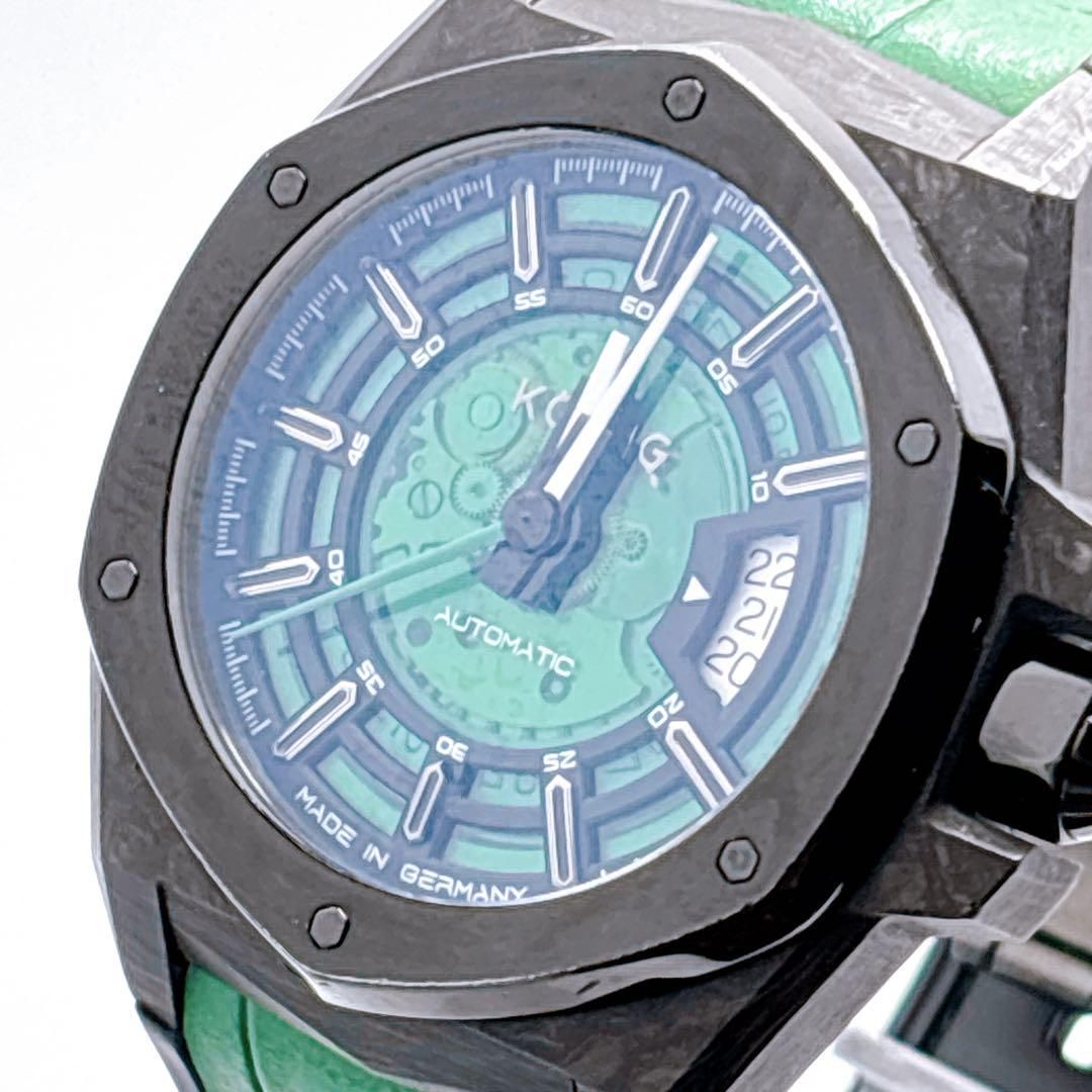 379 KONIG ケーニグ K74CB003 デイト 裏スケ 自動巻き 腕時計