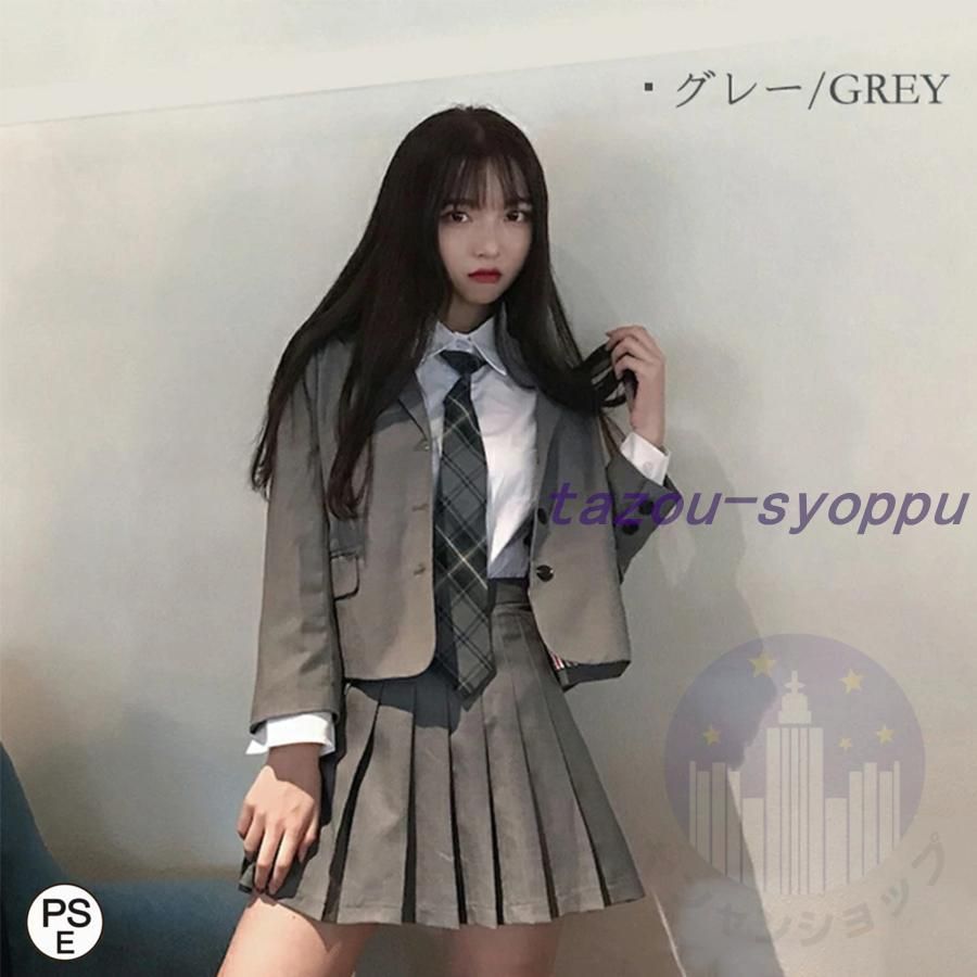 卒業式 スーツ 女の子 韓国 制服 卒服 小学校 女子 ゆったりサイズ 4点セット 子供服 ガールズ 入学式 ネクタイ ジャケット ブラウス シャツ スカート