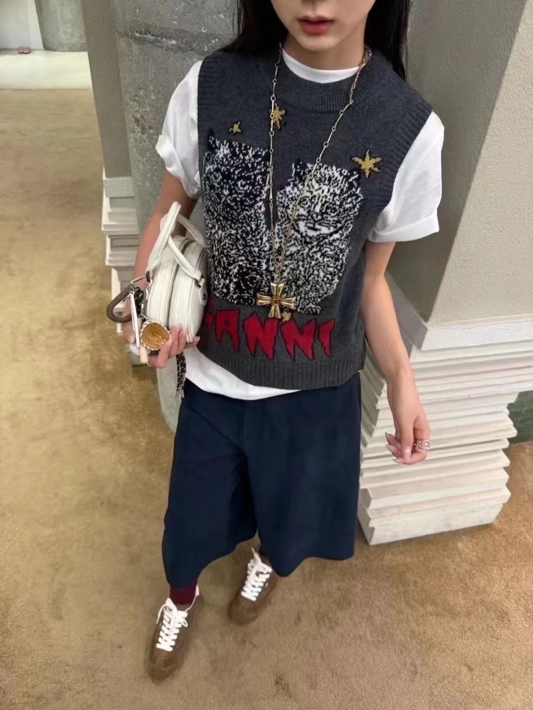 Ganni グレー ニットセーター Sサイズ