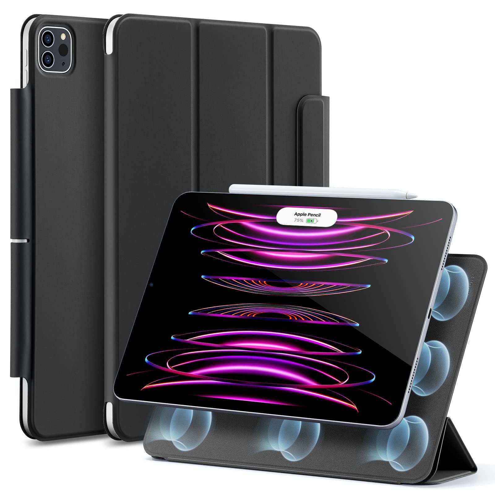 【在庫処分】第6/5/4世代(2022/2021/2020モデル) iPad Air iPad 13インチ ケース ケース 2024 マグネットス吸着式 Pencil2対応 12.9 三つ折りスタンド オートスリープ・ウェイク iPad Pro Pro 12.