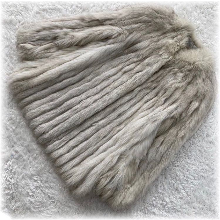 最終お値下げ◎サガフォックス 銀サガ ファーコート ライトグレー系