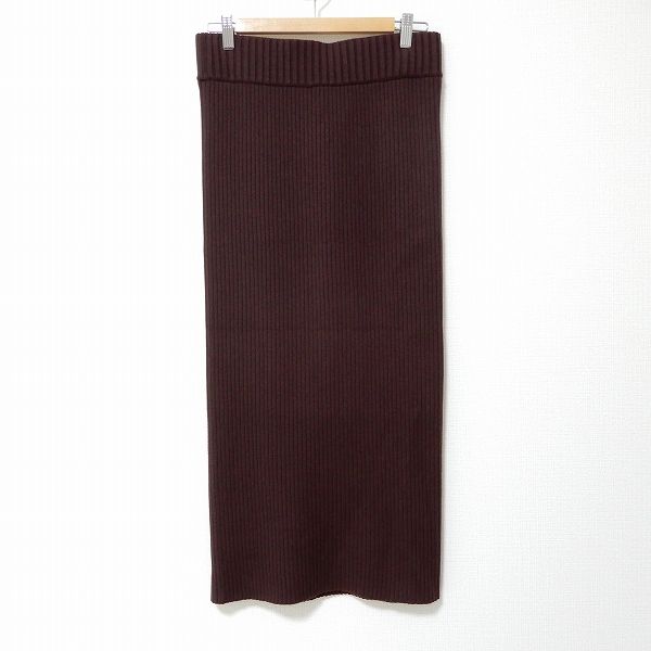 wnc エヴリディアイライク ドゥーズィエムクラス EVERYDAY I LIKE. DEUXIEMECLASSE ニット リブ スカート 38 茶 レディース 922126