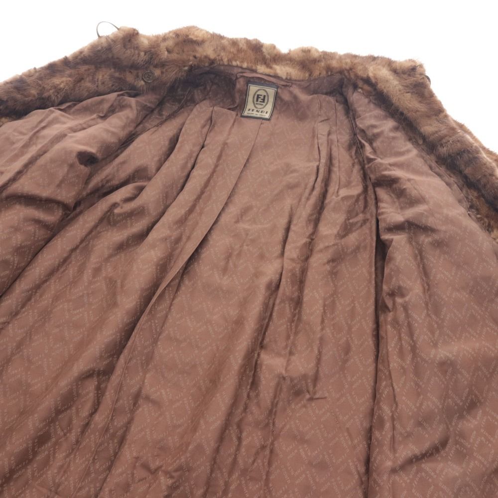 □ フェンディ ローマ ロングコート 長袖 アウター ミンク ファー