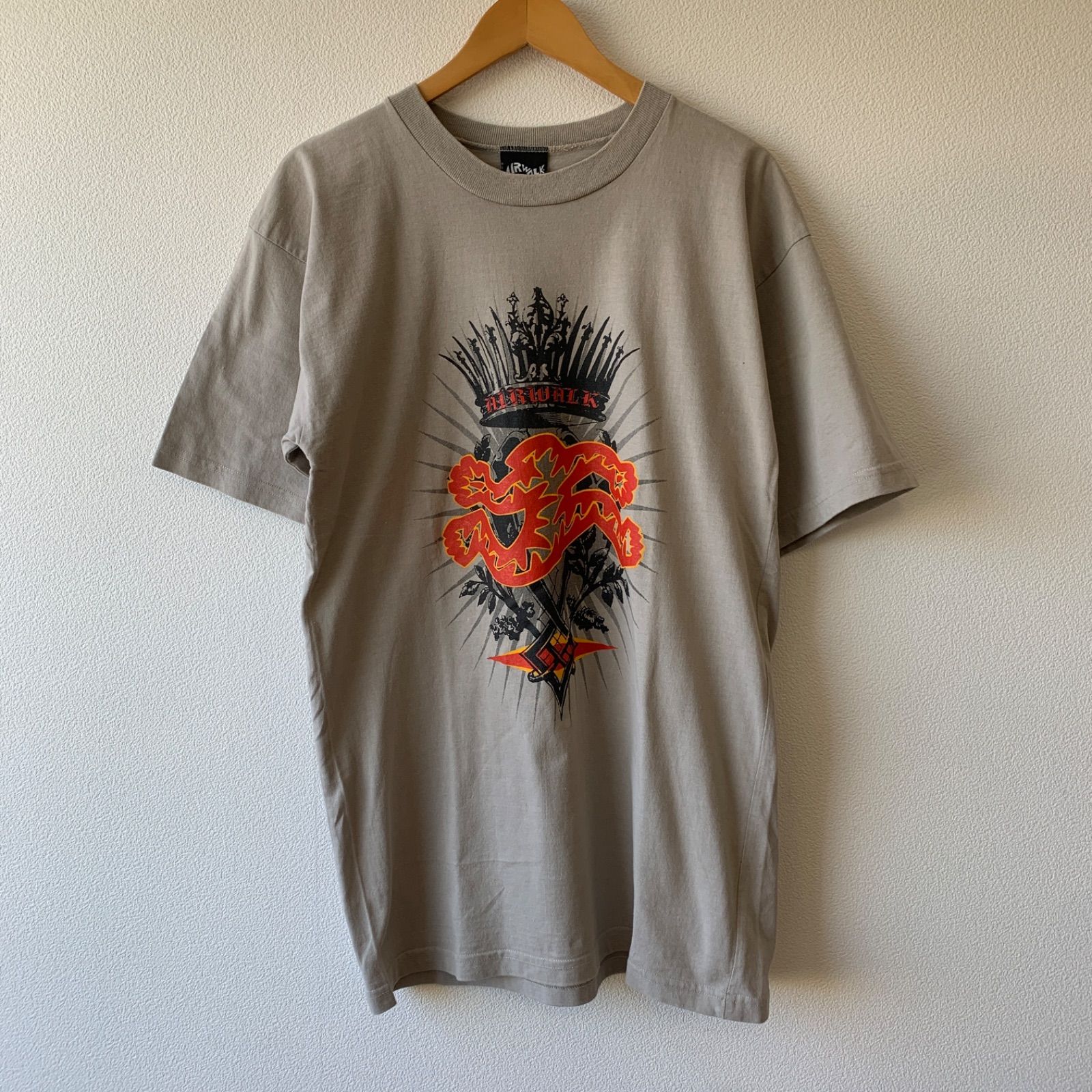 90s古着AIRWALKでかロゴ×英字×フォトプリントブラックスウェット4L 90\u0027s Airwalk Sweatshirt 古着 us古着 エアウォーク スウェット | us