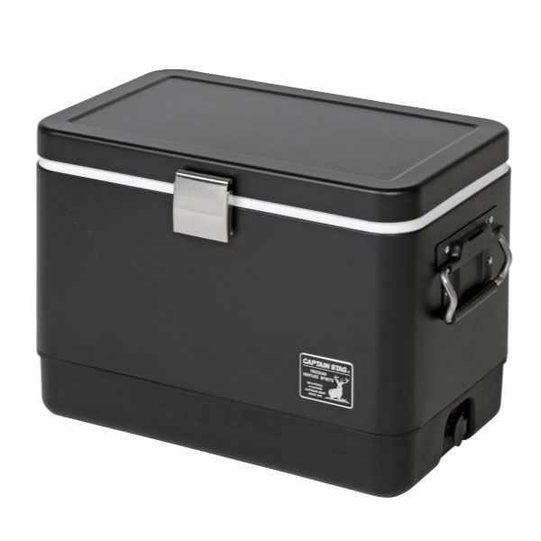 キャプテンスタッグ CSブラックラベル スチールフォームクーラー 25L UE-81 保冷ボックス クーラーボックス 黒 水抜き栓付