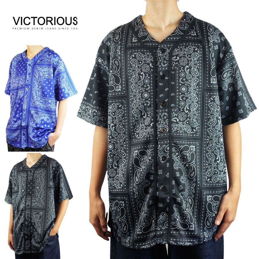 新品 ビクトリアス VICTORIOUS メンズ Tシャツ PAISLEY BASEBALL 