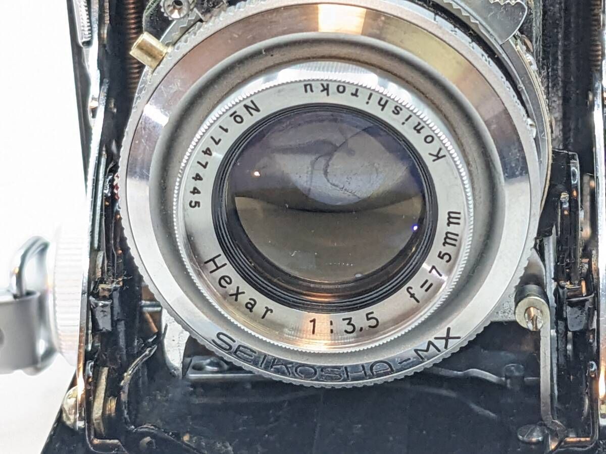 フランス製蛇腹カメラKINAX III 型美品 ☆希少な美品 / 現状☆ コニカ KONICA PEARL III / HEXAR 75mm