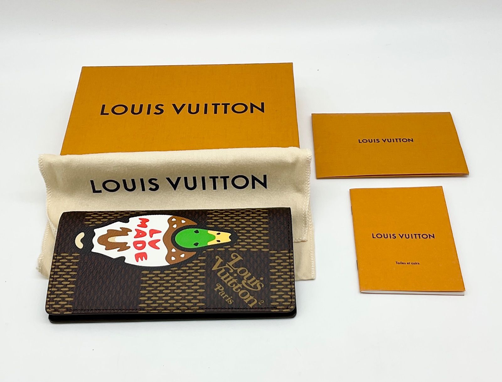 LOUIS VUITTON × NIGOコラボ ルイヴィトン ダミエジャイアント N60393 ポルトフォイユ・ブラザ 二つ折り財布【中古】SAランク  箱有り 保存袋有り 3_38 - メルカリ