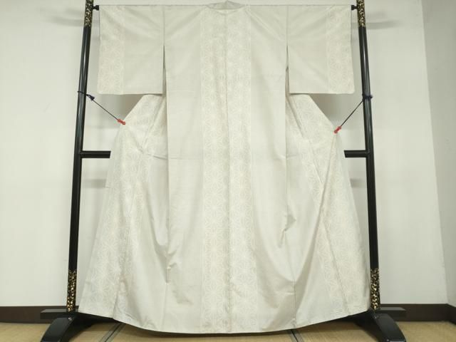 平和屋着物●上質な紬 麻の葉間道 正絹 DAAW5986ud