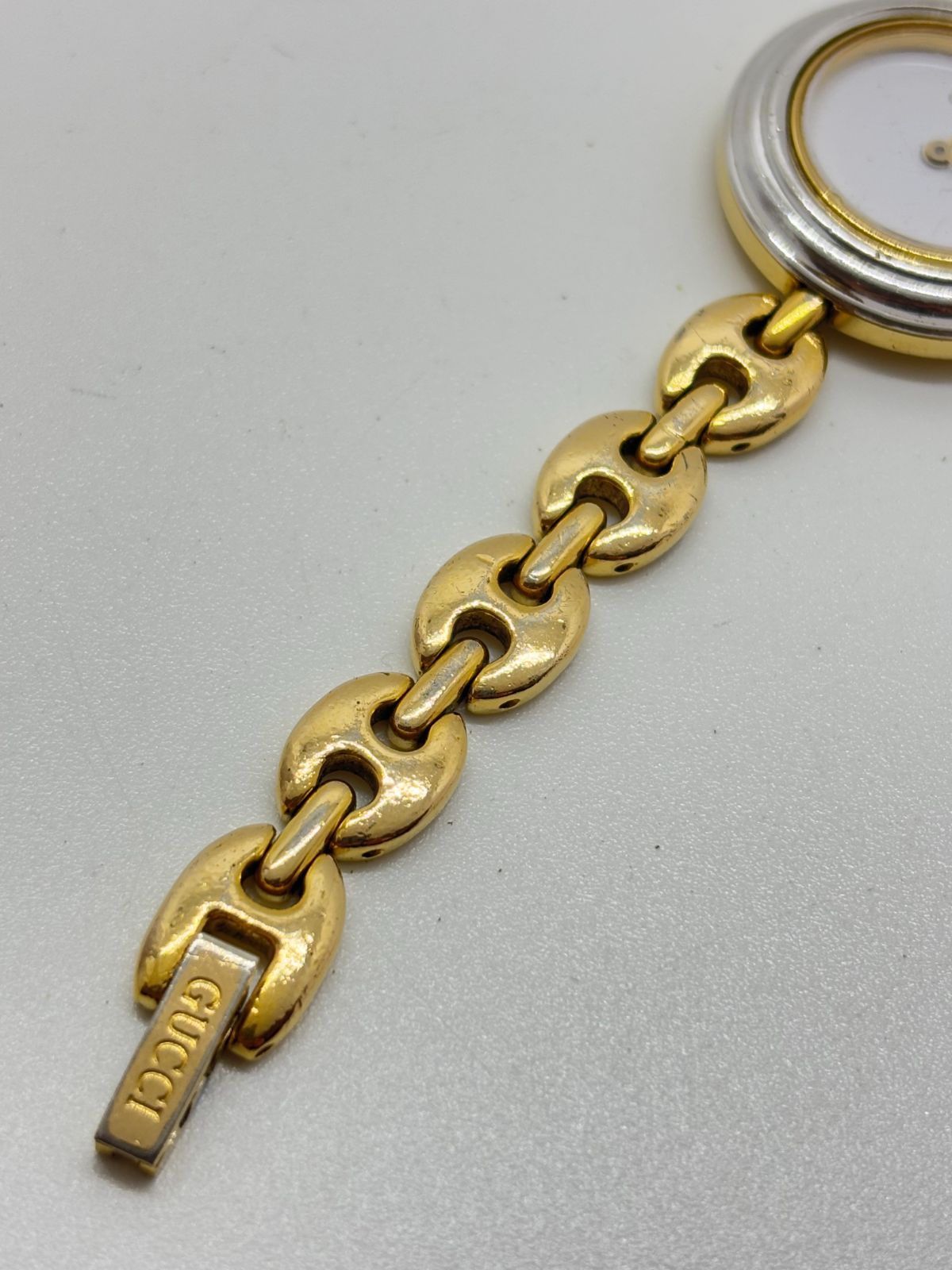 【レア】GUCCI チェンジべゼル ダイヤモンドカット ゴールド GUCCI グッチ 腕時計 チェンジベゼル 11/12 ゴールドプレート