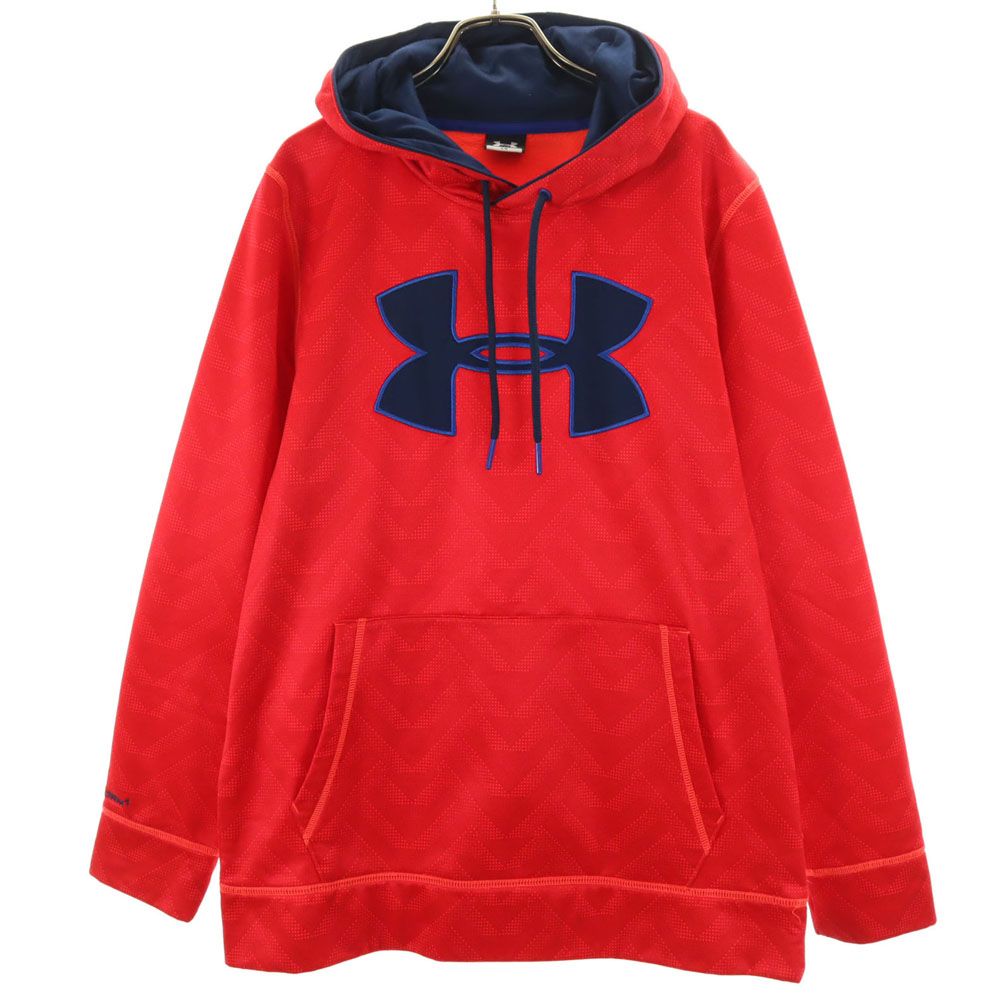 アンダーアーマー 長袖 トレーニング パーカー LG レッド UNDER ARMOUR プルオーバー 裏起毛 メンズ