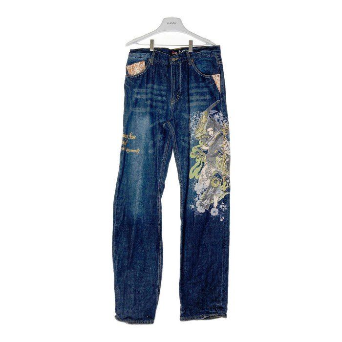 抜刀娘 32 DIVINE RETRIBUTION 刺繍デニムパンツ 美品