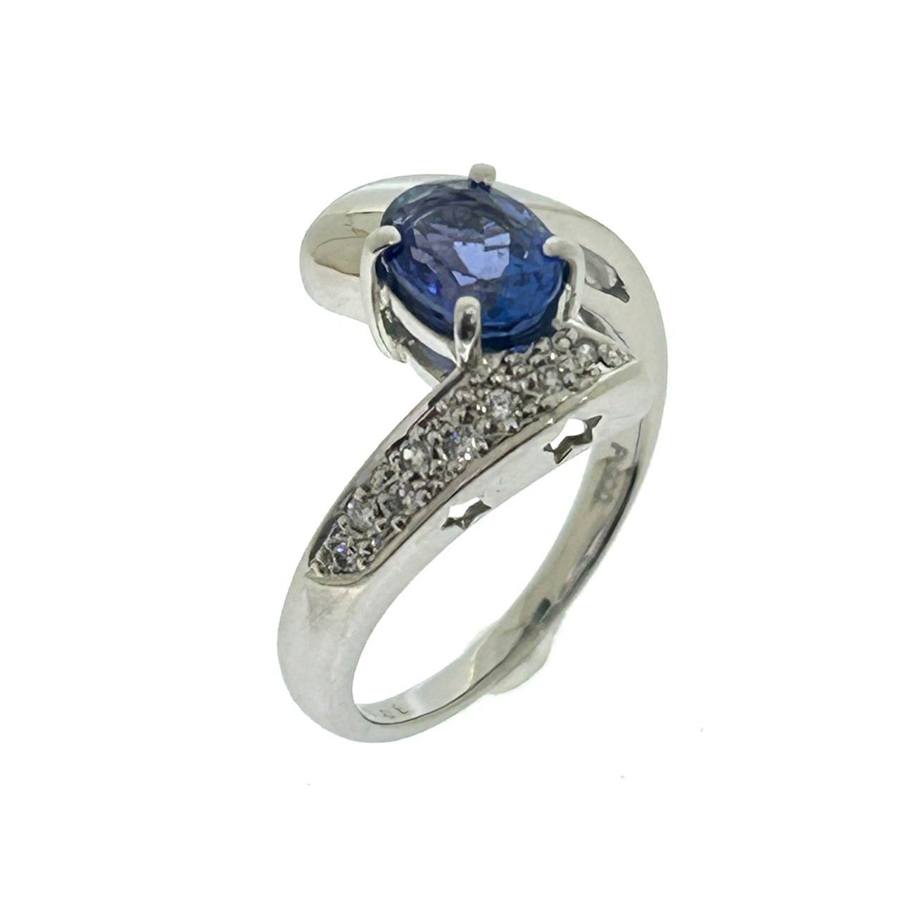 Pt900 天然 タンザナイト リング TZ:1.52ct D:0.08ct 15号