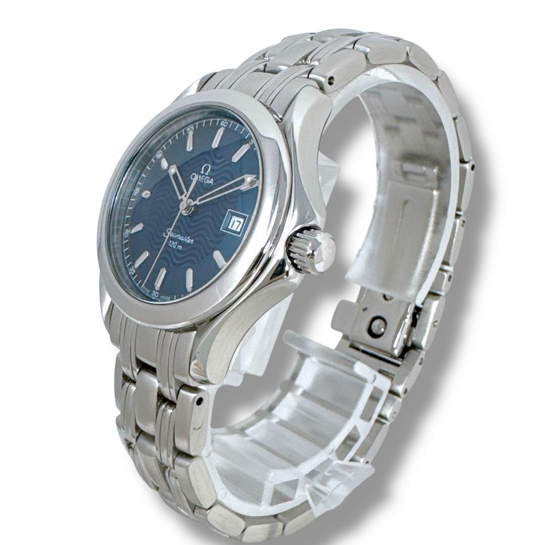 オメガ シーマスター120 2571.81 ネイビー クォーツ レディース 時計