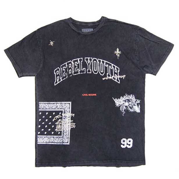 CIVIL REGIME シビル・レジーム (VINTAGE BLACK) REBEL YOUTH CO TEE TS T-SHIRTS Tシャツ