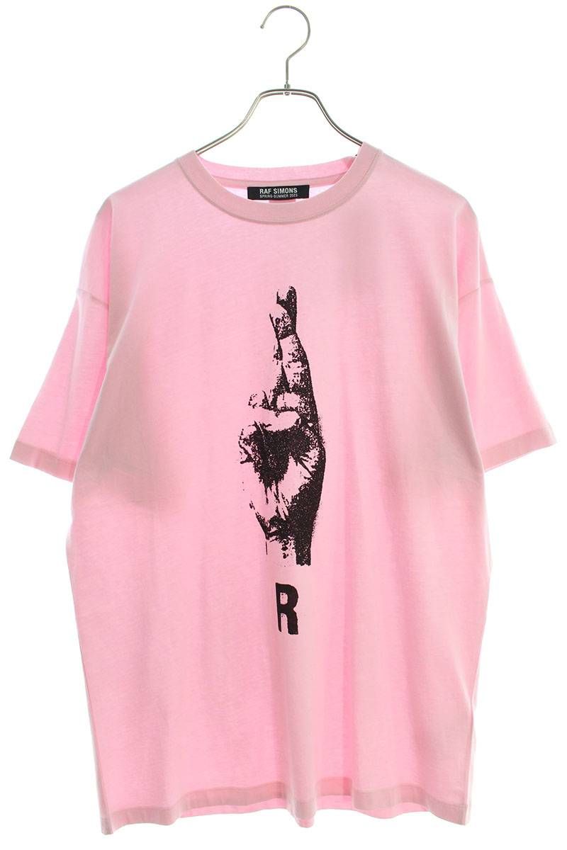 ラフシモンズ 23SS OVERSIZED T-SHIRT WITH HAND SIGN PRINT 231-M119